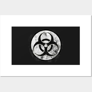 White Distressed Toxic Symbol Posters and Art